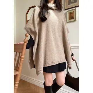 Cowlneck Knit Poncho