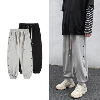 Button-up Harem Cropped Pants