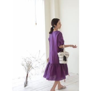 Frilled-detail Linen Dress