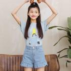 Frill Hem Denim Shorts