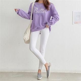Butter Lettering-embroidered Sweatshirt