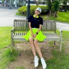 Accordion-pleat Golf Miniskirt