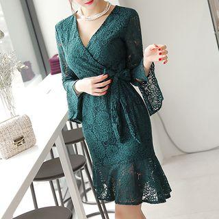 Lace Tie-waist A-line Dress