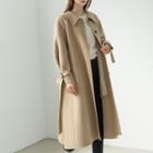 Handmade Belt-cuff Long Coat Beige - One Size