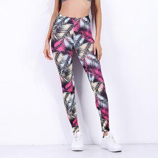 Floral Print Slim Sport Pants