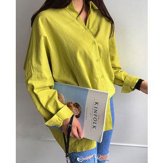 Slit-back Loose-fit Linen Shirt