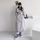 Double-breasted Layered Trench Coat With Belt