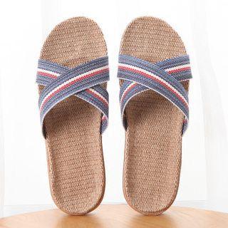 Cross Strap Slippers / Color Block Slippers