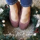 Round-toe Sherpa-fleece Flats