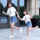 Family Matching Set: T-shirt + Denim Shorts