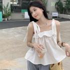 Tie-strap Flowy Camisole Top White - One Size