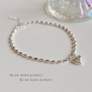 Heart Pendant Alloy Bracelet S144 - Silver - One Size