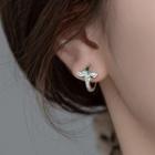Cross Huggie Earring 1 Pair - Silver - One Size