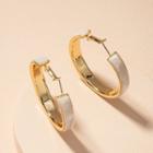 Stone & Alloy Hoop Earring 1 Pair - Gold - One Size