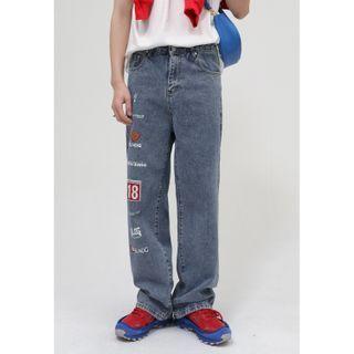 Logo Mid Rise Loose Fit Jeans