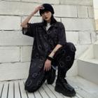 Short-sleeve Heart Print Shirt / Pants