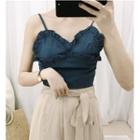 Frilled Cropped Camisole Top