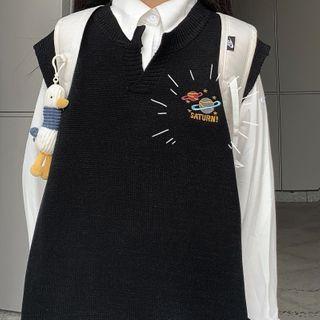 Embroidered Sweater Vest / Shirt