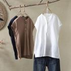 Sleeveless Henley Blouse