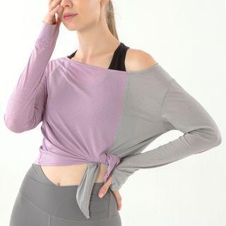 Long-sleeve Two-tone Sports T-shirt
