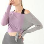 Long-sleeve Two-tone Sports T-shirt