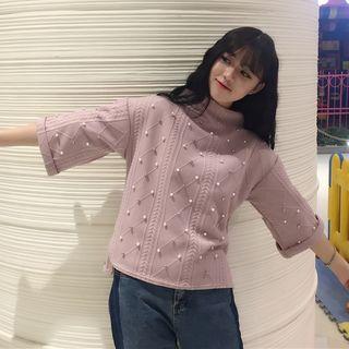 Embellished Bell-sleeve Top