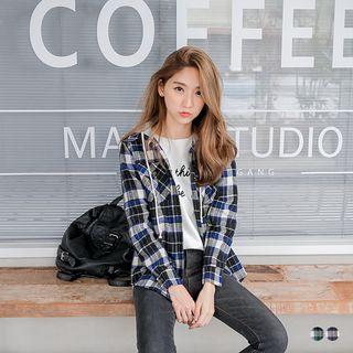 Flannel Plaid Hooded Jacket