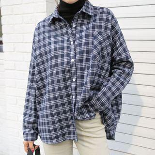 Pocket-front Check Cotton Shirt