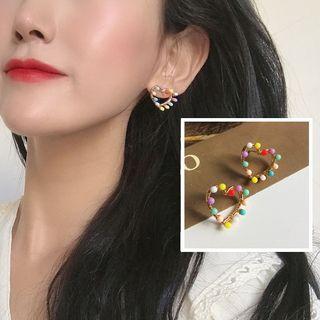 Heart Stud Earring 1 Pair - Stud Earring - One Size