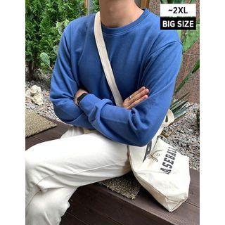 Round-neck Plain Sweatshirt In 8 Colors