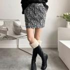 Leopard Woolen Miniskirt