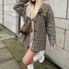 Retro Long-sleeve Plaid Shirt Jacket