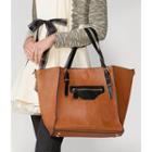 Snap Closure Tote Camel - One Size