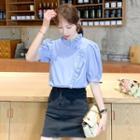 Puff-sleeve Frill Trim Shirt