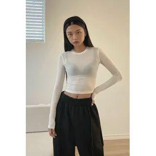 Basic Sheer Cropped T-shirt