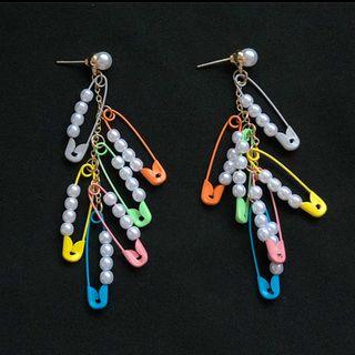 Faux Pearl Pin Dangle Earring 1 Pair - Faux Pearl Pin Dangle Earring - One Size