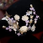 Wedding Flower Butterfly Hair Clip Hair Clip - White & Purple - One Size