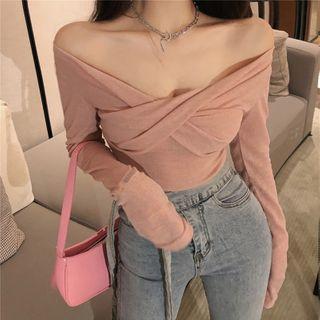 Twist Off-shoulder Knit Top