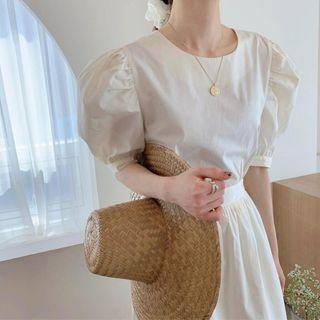 Mock Two Piece Open Back Dress