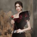 Ruffled One-shoulder Slit A-line Gown