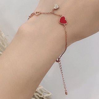 Acrylic Heart Bracelet Bracelet - Heart - Red - One Size