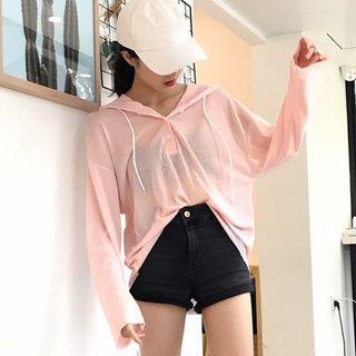 Sheer Long-sleeve Hoodie