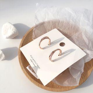 Alloy Open Hoop Earring Rose Gold - One Size