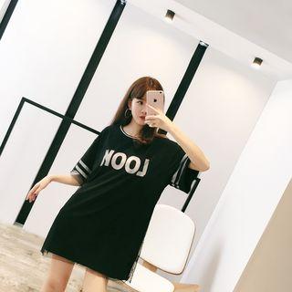 Letter Mock Two-piece Short-sleeve T-shirt Dress