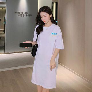 Cartoon Print Midi T-shirt Dress White - One Size