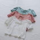 Lace Up Square Collar Lantern-sleeved Top