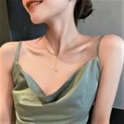 Star Faux Pearl Necklace Gold - One Size