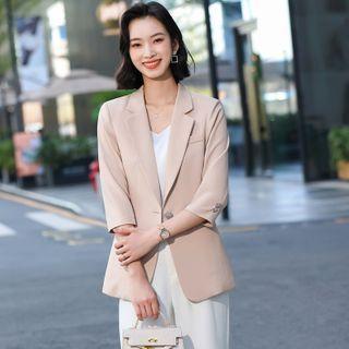 3/4-sleeve Blazer / Dress Pants / Camisole Top / Set