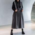 Midi Overall Dress Black & Gray - One Size