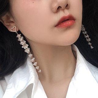 Faux Crystal Dangle Earring 1 Pair - Tassel - One Size